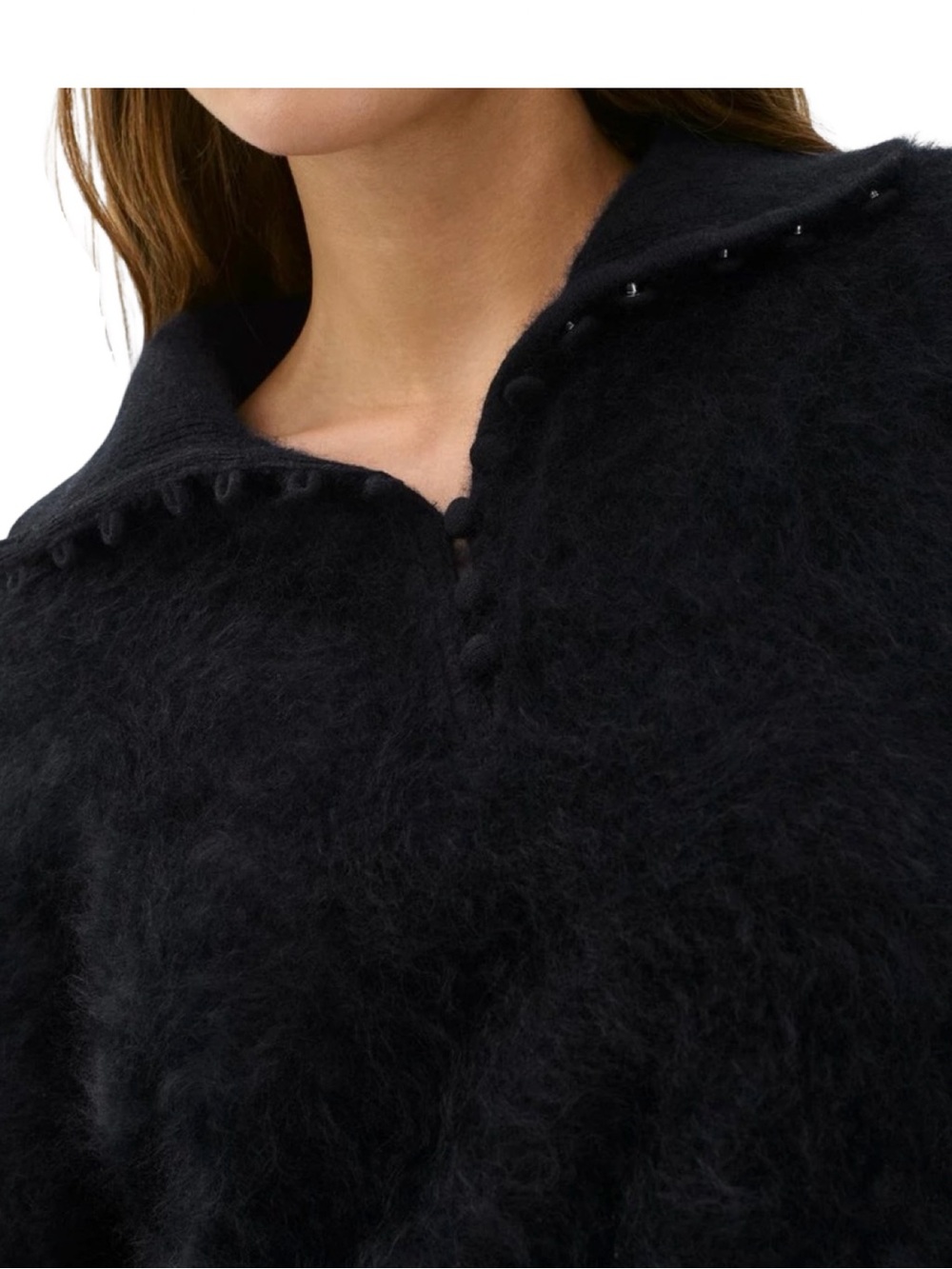 Rag & Bone NWT Jada Brushed Cashmere Sweater Black Size XS - Picture 3 of 8